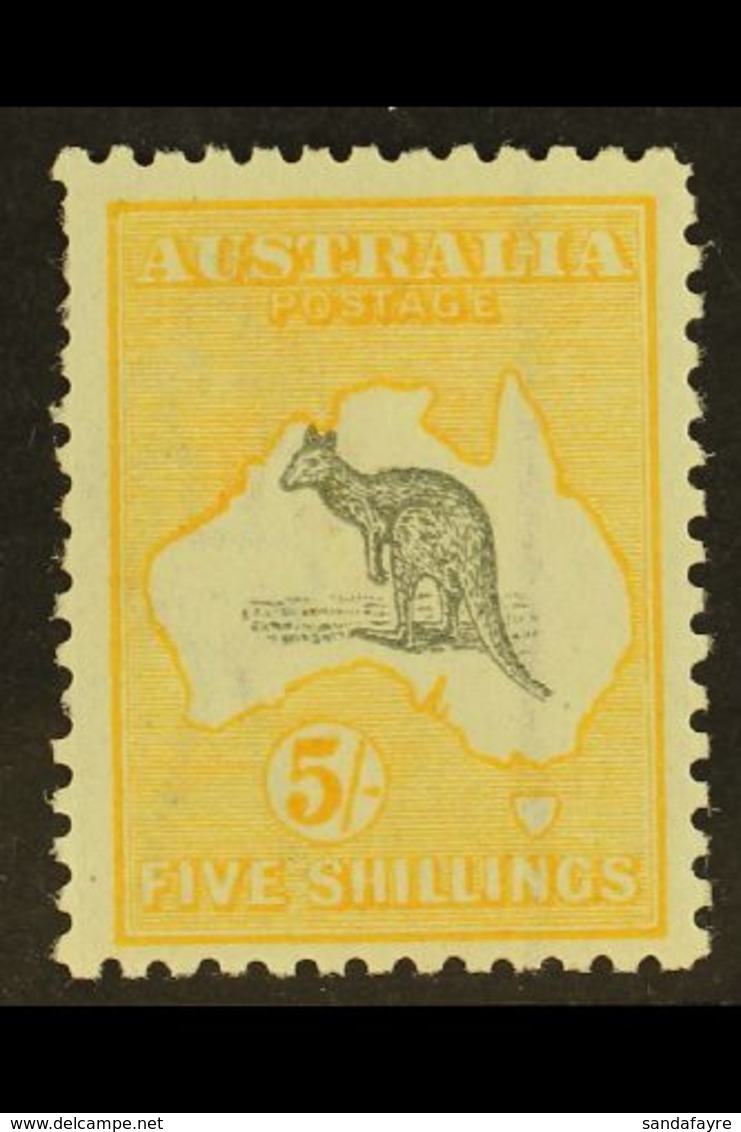 1915-27 5s Grey And Yellow Kangaroo, SG 42, Mint, Very Fresh, Few Shortish Perfs At Left. For More Images, Please Visit  - Sonstige & Ohne Zuordnung