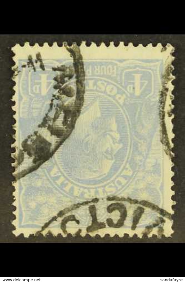 1918-23 4d Ultramarine WATERMARK INVERTED Variety, SG 65w, Fine Used, Scarce. For More Images, Please Visit Http://www.s - Other & Unclassified