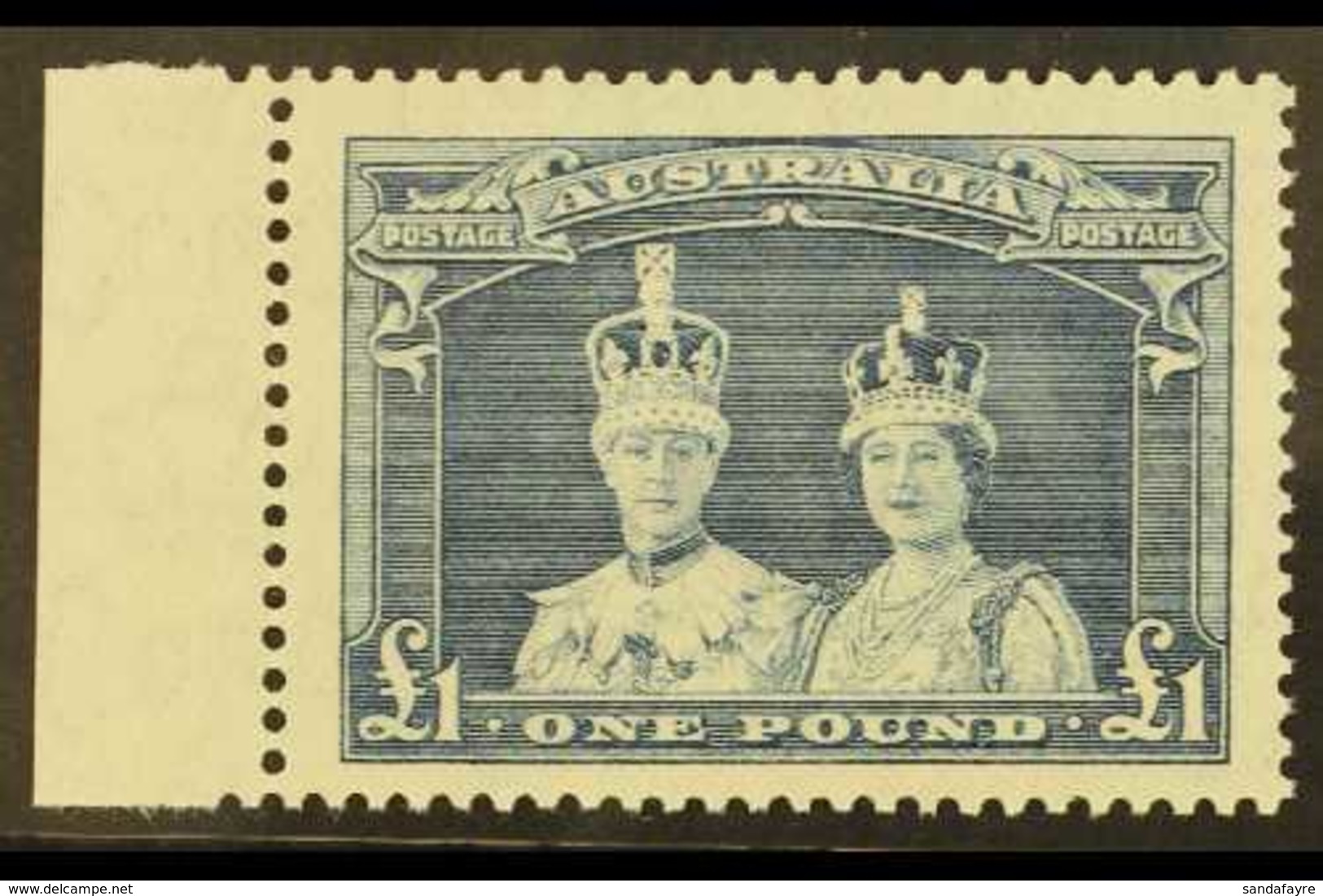 1937-49 £1 Bluish Slate, SG 178, Never Hinged Mint Marginal Example. Lovely! For More Images, Please Visit Http://www.sa - Other & Unclassified