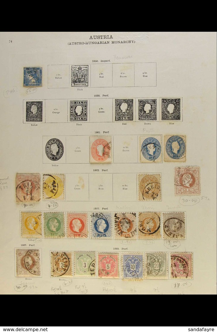 1851-1935 OLD MINT & USED COLLECTION On Pages, Chiefly All Different, Inc (all Used) 1851 0.6k Mercury, 1867 To 50k (x3) - Other & Unclassified