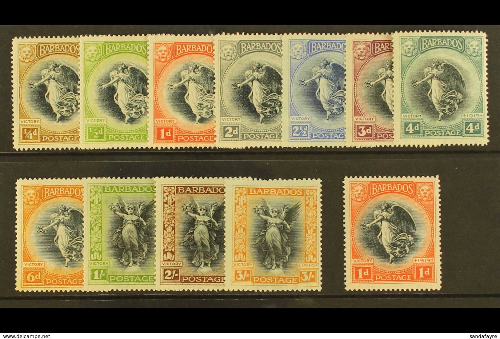 1920 Victory Set Complete, SG 201/12, Very Fine And Fresh Mint. (12 Stamps) For More Images, Please Visit Http://www.san - Barbados (...-1966)