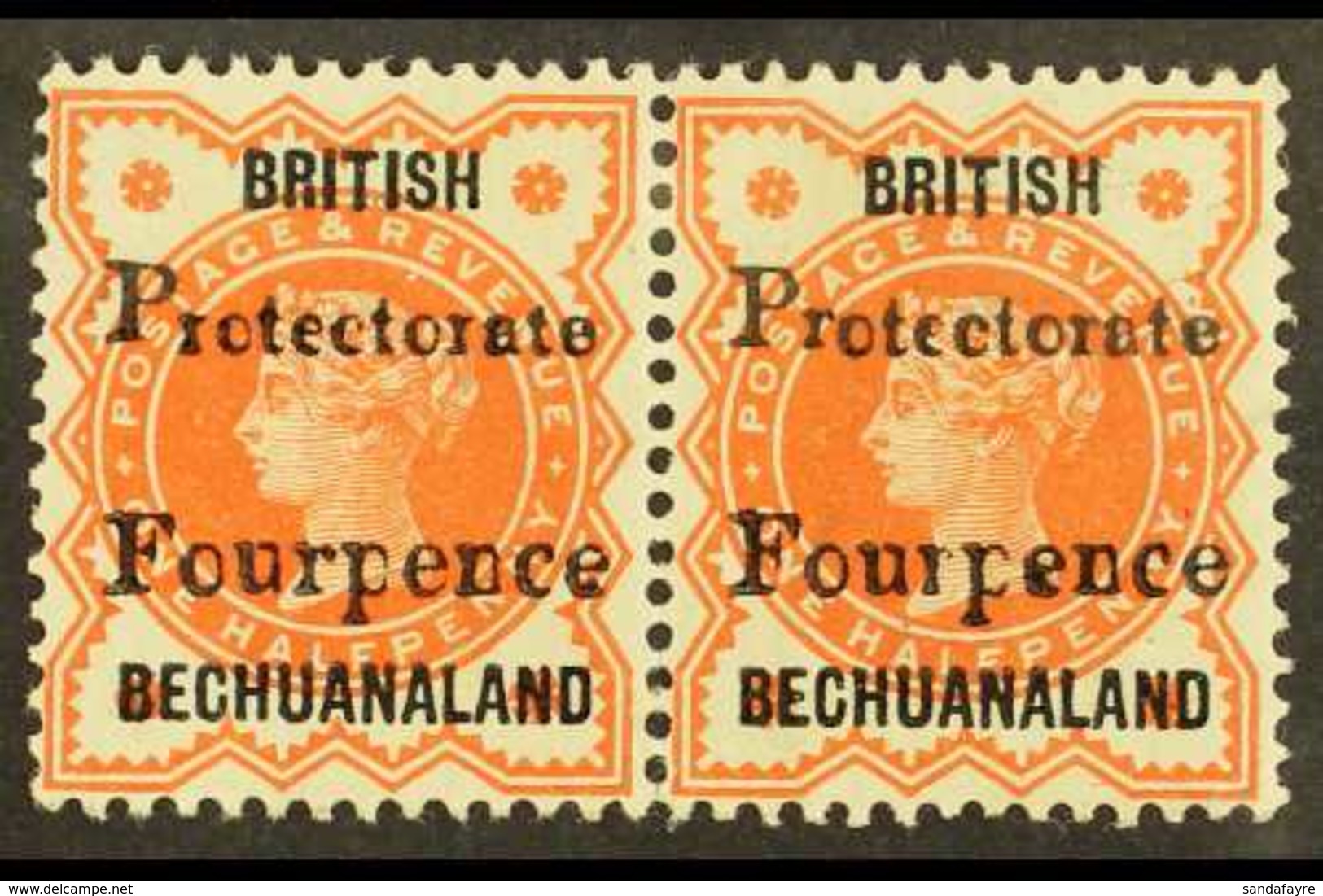 1889 4d On ½d Vermilion, SG 53, HORIZ PAIR Very Fine Mint. For More Images, Please Visit Http://www.sandafayre.com/itemd - Sonstige & Ohne Zuordnung