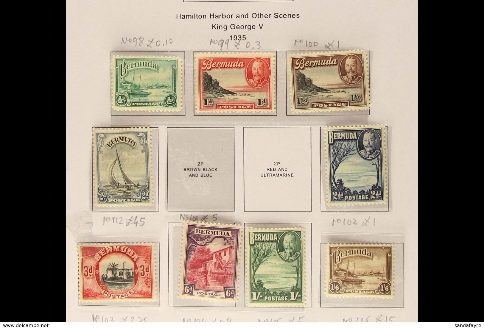 1921-40 A Small Fine Mint Range On Pages Incl. 1936 Pictorial Set, 1938 2d And 3d Etc. (21 Stamps) For More Images, Plea - Bermuda