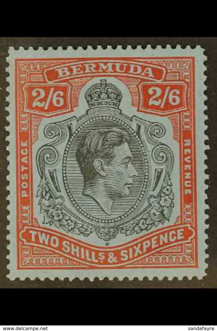 1942 2s.6d Black And Red On Grey Blue, LINE PERF 14¼, SG 117a, Superb Never Hinged Mint, Usual Streaky Gum. For More Ima - Bermuda