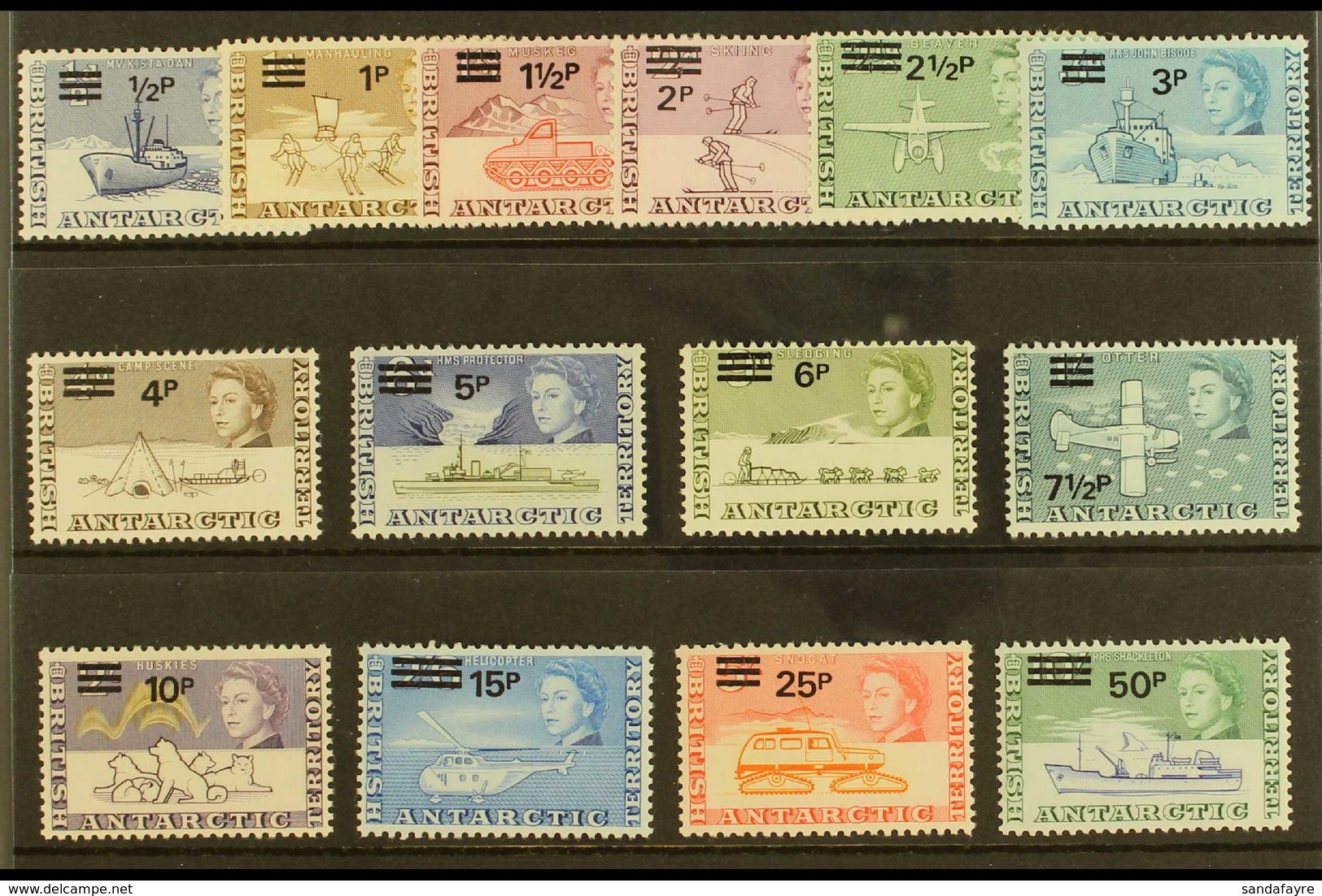 1971 Decimal Currency Surcharges Complete Set, SG 24/37, Never Hinged Mint. (14 Stamps) For More Images, Please Visit Ht - Autres & Non Classés