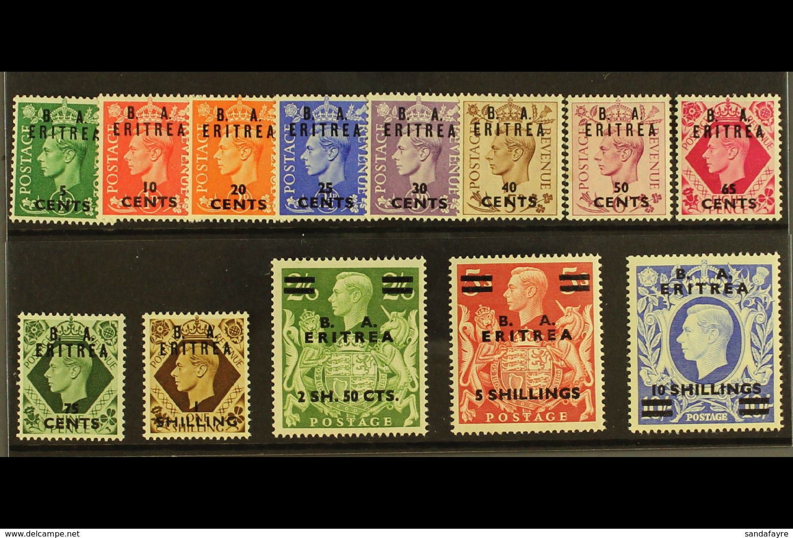 ERITREA 1950 "B. A. ERITREA" Complete Set, SG E13/25, Very Fine Mint, Most (including Top Three Values) Never Hinged. (1 - Afrique Orientale Italienne