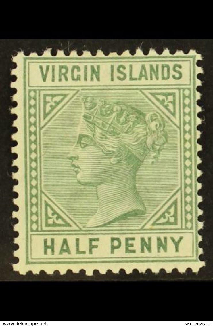 1883 ½d Dull Green, Variety "top Left Triangle Detached", SG 27b, Very Fine Mint. For More Images, Please Visit Http://w - Iles Vièrges Britanniques