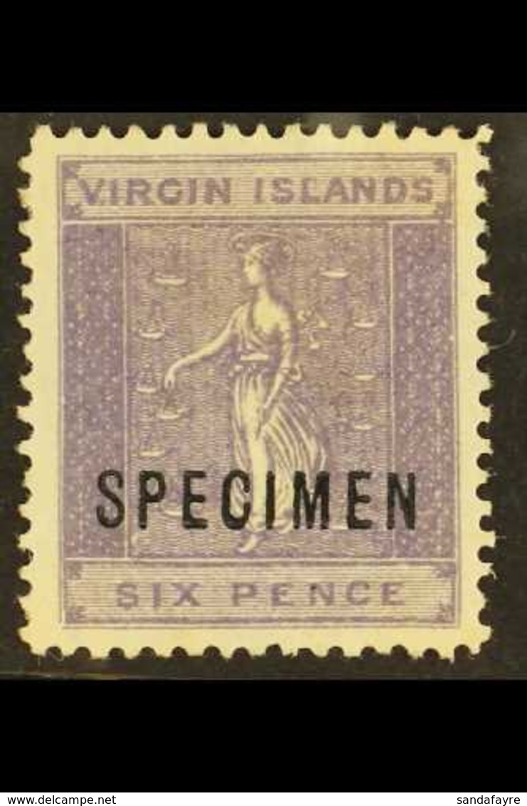 1887-89 6d Dull Violet With "SPECIMEN" Overprint, SG 38s, Fine Mint, Lovely Fresh Colour. For More Images, Please Visit  - British Virgin Islands