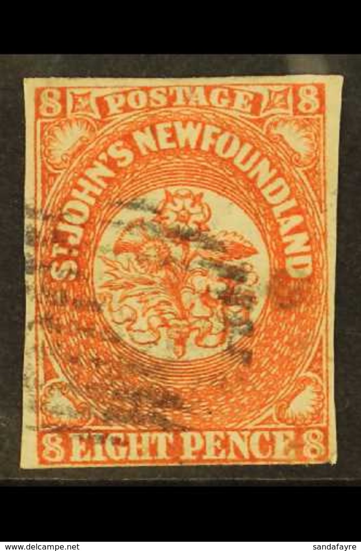 1857 8d Orange Vermilion, SG 8, Fine Used. Good Colour With Light Cancel And Just Clear To Adequate Margins All Round. F - Autres & Non Classés