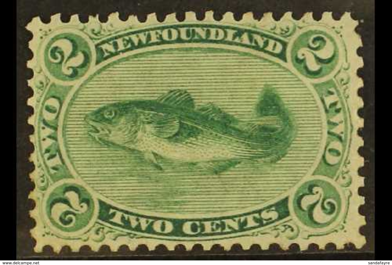 1865-70 2c Yellowish Green Atlantic Cod, Perf 12 On Thin Yellowish Paper, SG 25, Fine Mint With Original Gum. For More I - Otros & Sin Clasificación