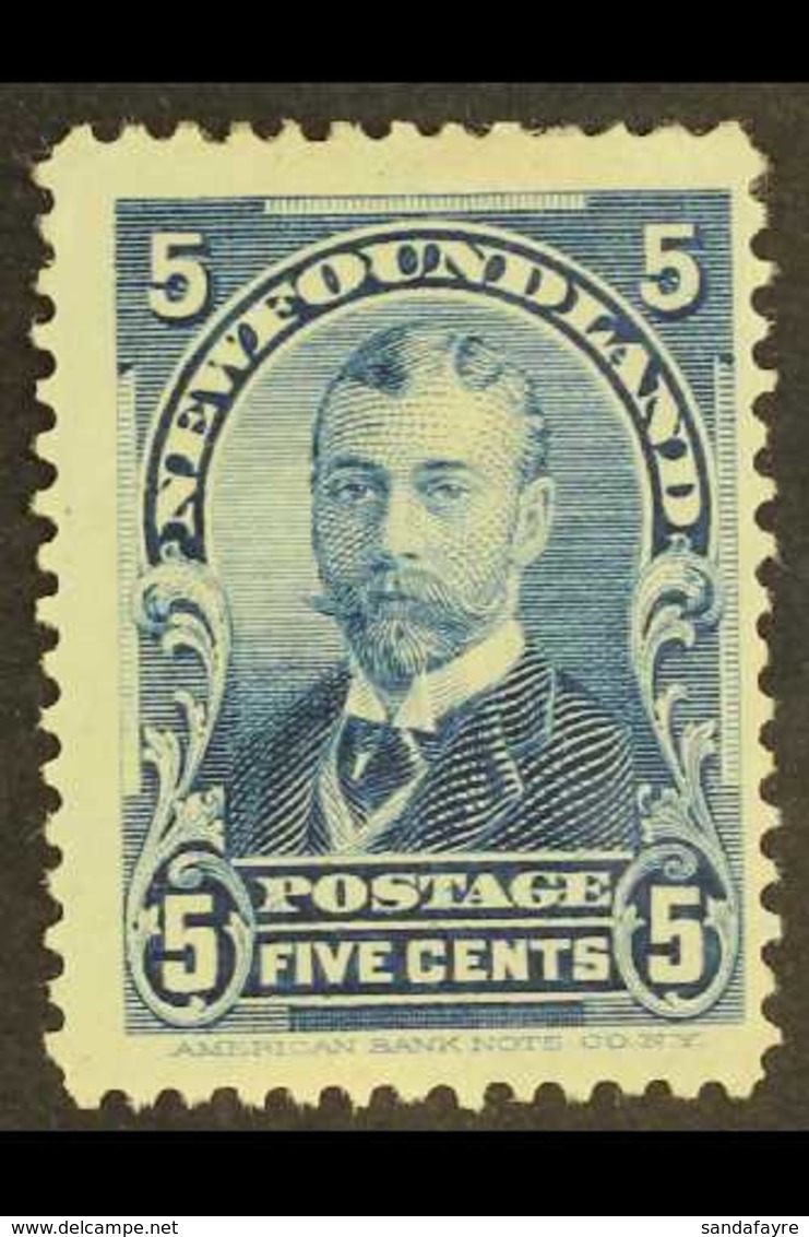 1897-1918 5c Blue MAJOR RE-ENTRY (position 1), Unitrade 85i, Mint, Fresh, Scarce. For More Images, Please Visit Http://w - Other & Unclassified