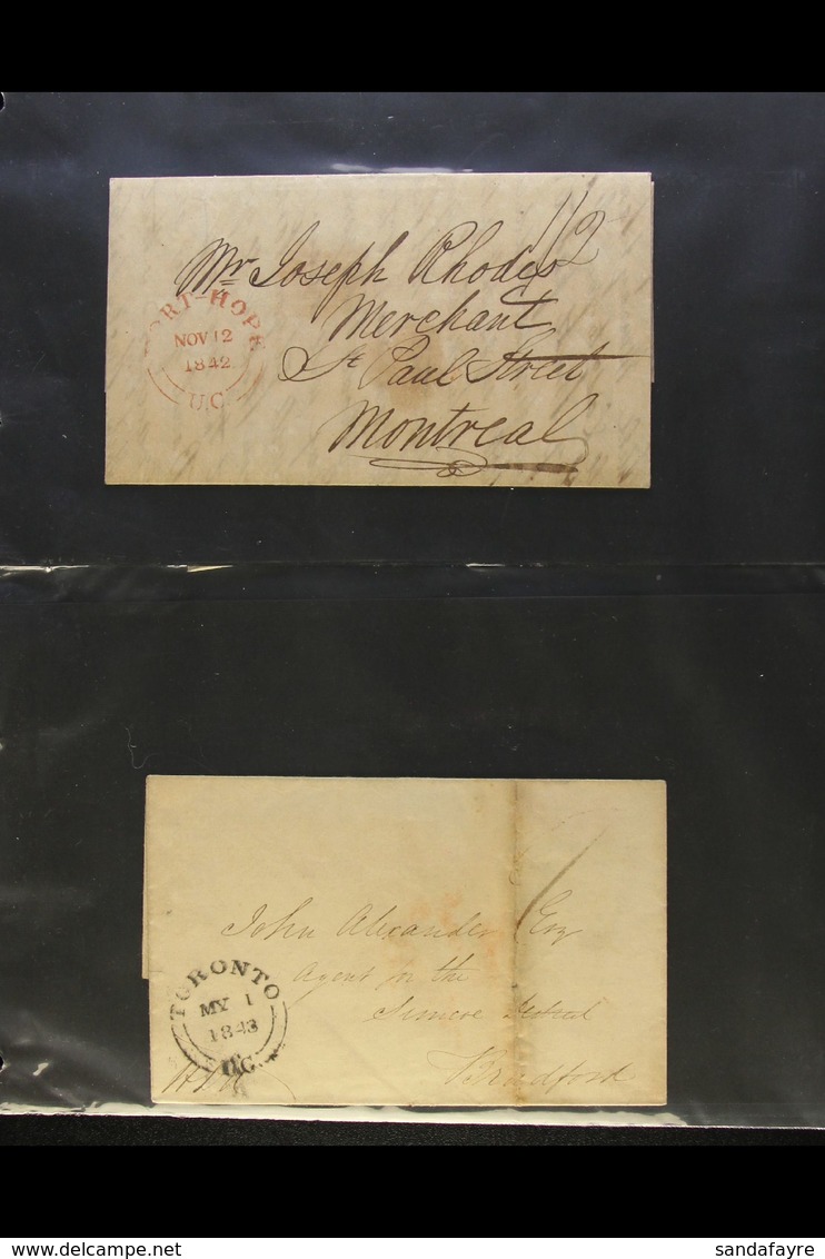 1842-1870 COVERS. An Interesting Collection Of Stampless Covers & Entire Letters, Bearing Various Rate Handstamps & Manu - Other & Unclassified