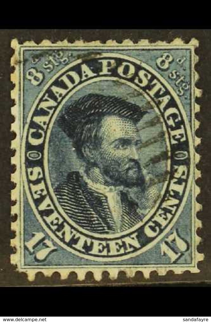 1859 CARTIER MAJOR RE-ENTRY 17c Deep Blue, Cartier, Unitrade 19ii, Very Fine Used, Lightly Cancelled Leaving The Double  - Other & Unclassified