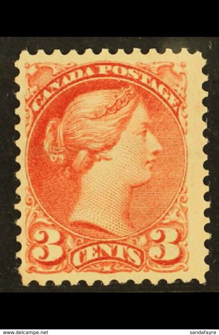 1870 3c Pale Rose Red, Small Head, SG 80, Very Fine And Fresh Mint Og. Lovely Stamp. For More Images, Please Visit Http: - Autres & Non Classés