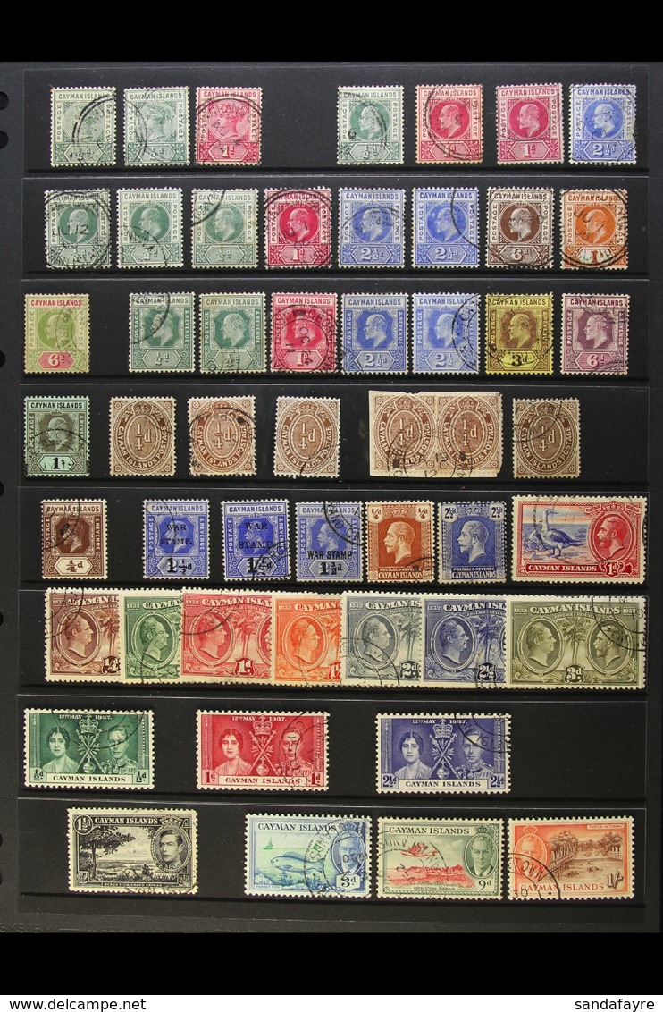 1900-2003 USED COLLECTION Presented On Stock Pages. Includes 1900 ½d & 1d, 1902-03 Set To 2½d, 1905 Set, 1907 6d Olive & - Cayman Islands