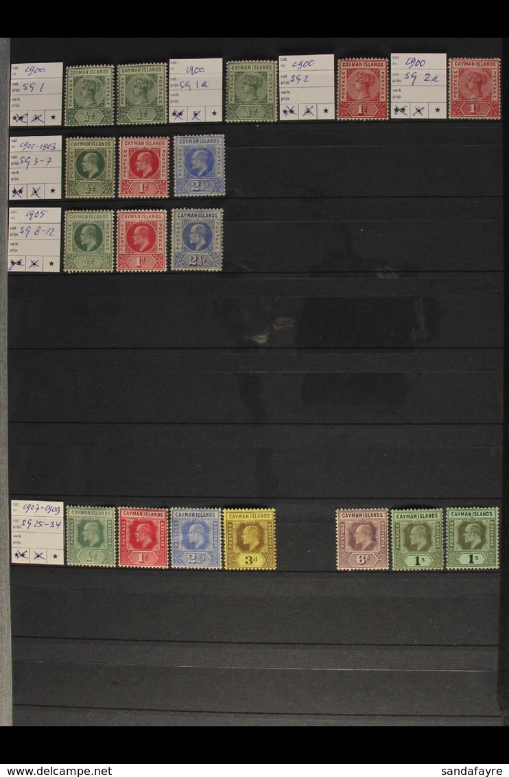 1900-68 FINE MINT COLLECTION On Stock Pages, We See 1900 ½d & 1d Both Listed Shades, KEVII 1902-3 & 1905 To 2½d, 1907-9  - Kaimaninseln