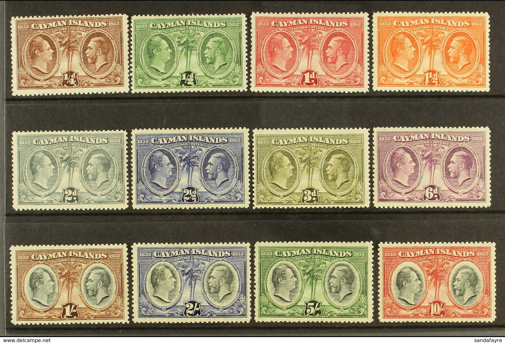 1932 Centenary Complete Set, SG 84/95, Very Fine Mint, Fresh. (12 Stamps) For More Images, Please Visit Http://www.sanda - Cayman Islands