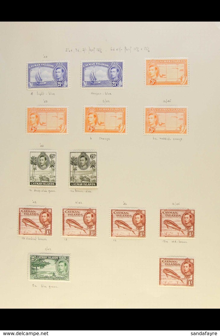 1938-49 SPECIALIZED COLLECTION. A Very Fine Mint Collection On 6 Album Pages, Most Stamps Being From The 1938-48 Pictori - Kaimaninseln