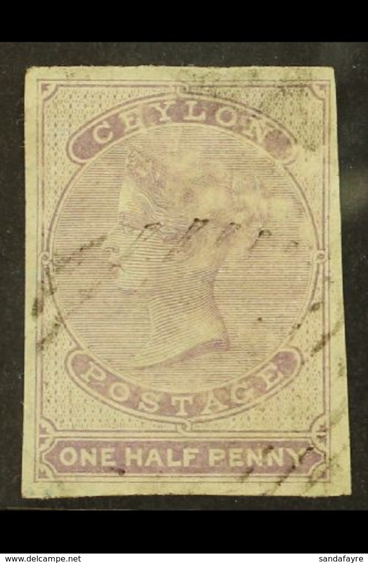 1857-64 ½d Reddish Lilac, SG 16, Fine Lightly Used With 4 Large Margins, Some Slight Surface Rubbing Behind Head. For Mo - Ceylon (...-1947)