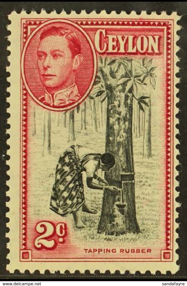 1938 2c Black And Carmine, Perf 13½x13, SG 386a, Very Fine And Fresh Mint. For More Images, Please Visit Http://www.sand - Ceylan (...-1947)