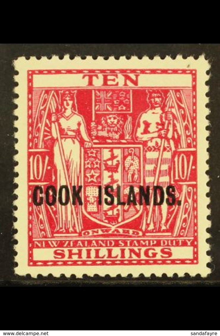 1936-44 10s Carmine Lake, SG 120, Never Hinged Mint For More Images, Please Visit Http://www.sandafayre.com/itemdetails. - Cook Islands