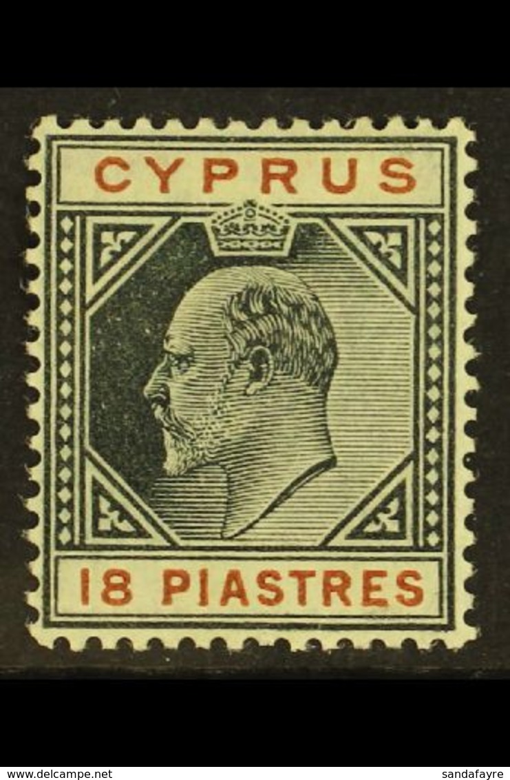 1902-04 18pi Black And Brown, Watermark Crown CA, SG 58, Fine Mint. For More Images, Please Visit Http://www.sandafayre. - Sonstige & Ohne Zuordnung