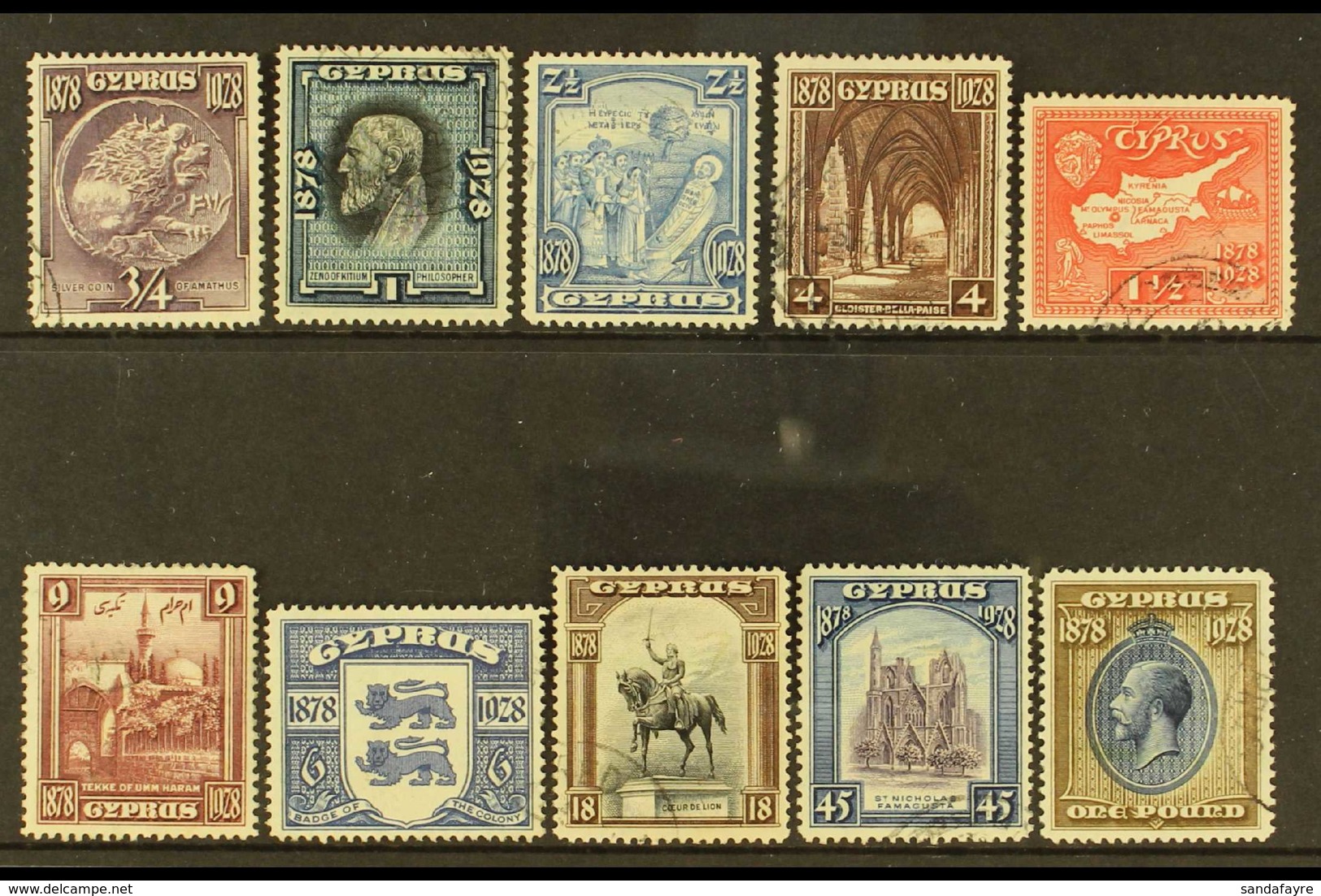 1928 British Rule 50th Anniversary Complete Set, SG 123/32, Very Fine Cds Used (10 Stamps) For More Images, Please Visit - Other & Unclassified