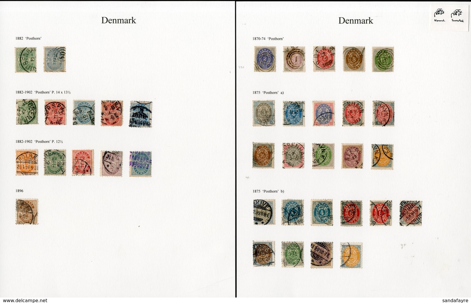 1870-1896 USED COLLECTION With 1870-74 Bi-coloured "skilling" Basic Set To 16sk; 1875-1901 Bi-coloured "ore" Basic Sets  - Sonstige & Ohne Zuordnung