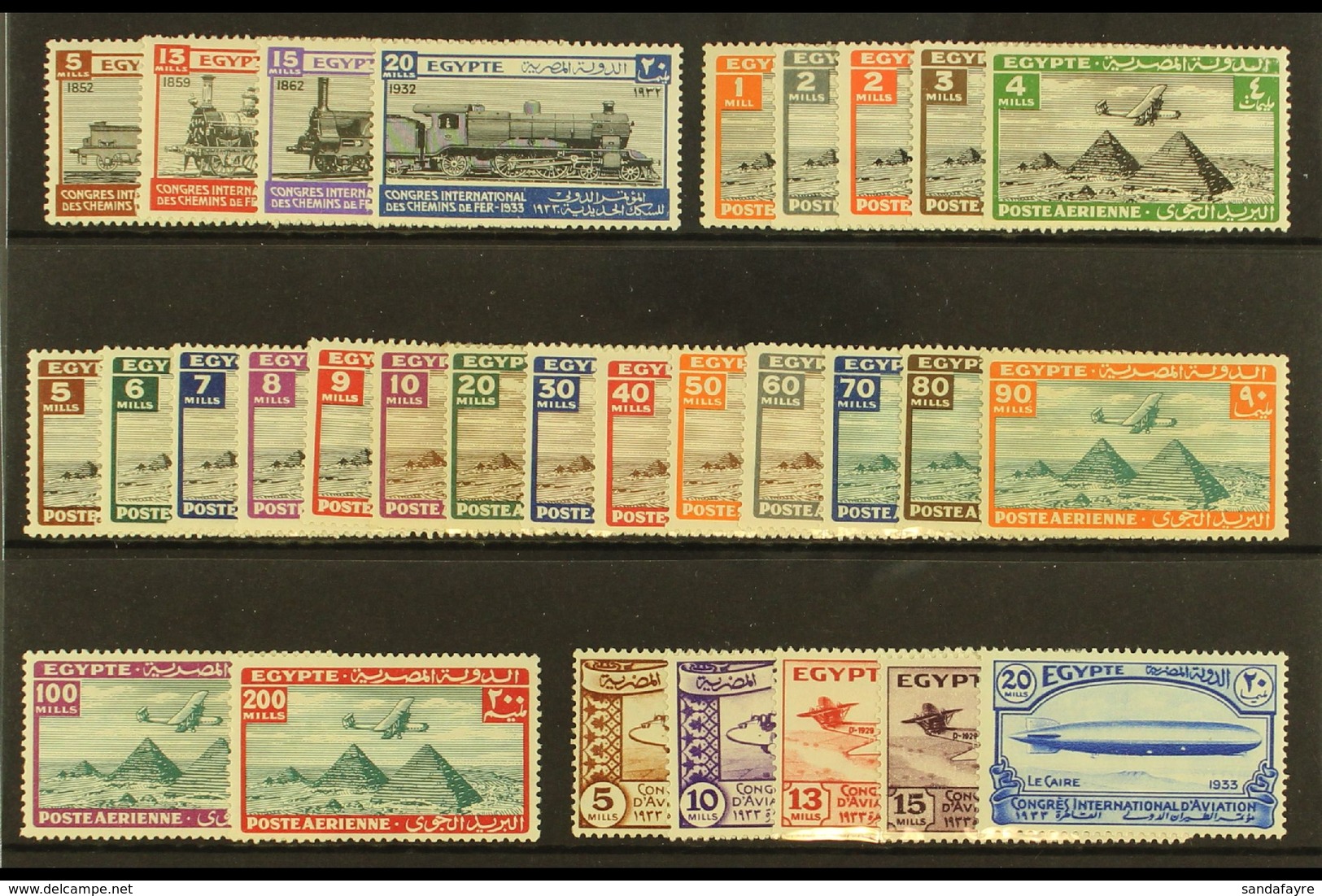 1933 YEAR SET A Fine Mint Selection That Includes The Three Sets Issued In This Year, The Railway Congress, Airmail & Av - Sonstige & Ohne Zuordnung