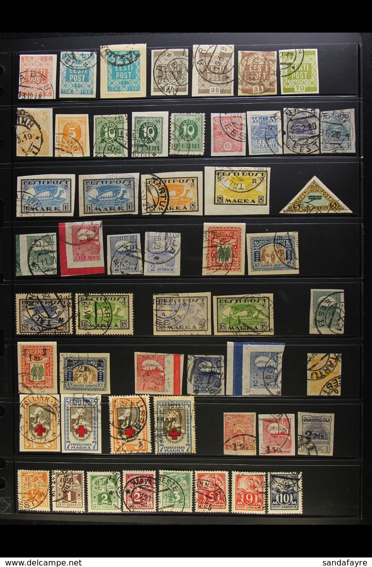 1918-1940 FINE/VERY FINE USED COLLECTION On Stock Pages, ALL DIFFERENT, Inc 1921-22 Red Cross Perf & Imperf Sets, 1922-2 - Estonie