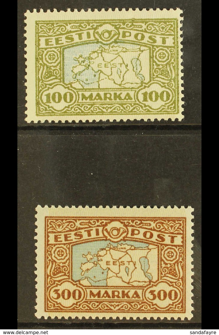 1923-24 Map Of Estonia Set, Mi 40 & 54, SG 43/43a, Very Fine Mint (2 Stamps) For More Images, Please Visit Http://www.sa - Estonia
