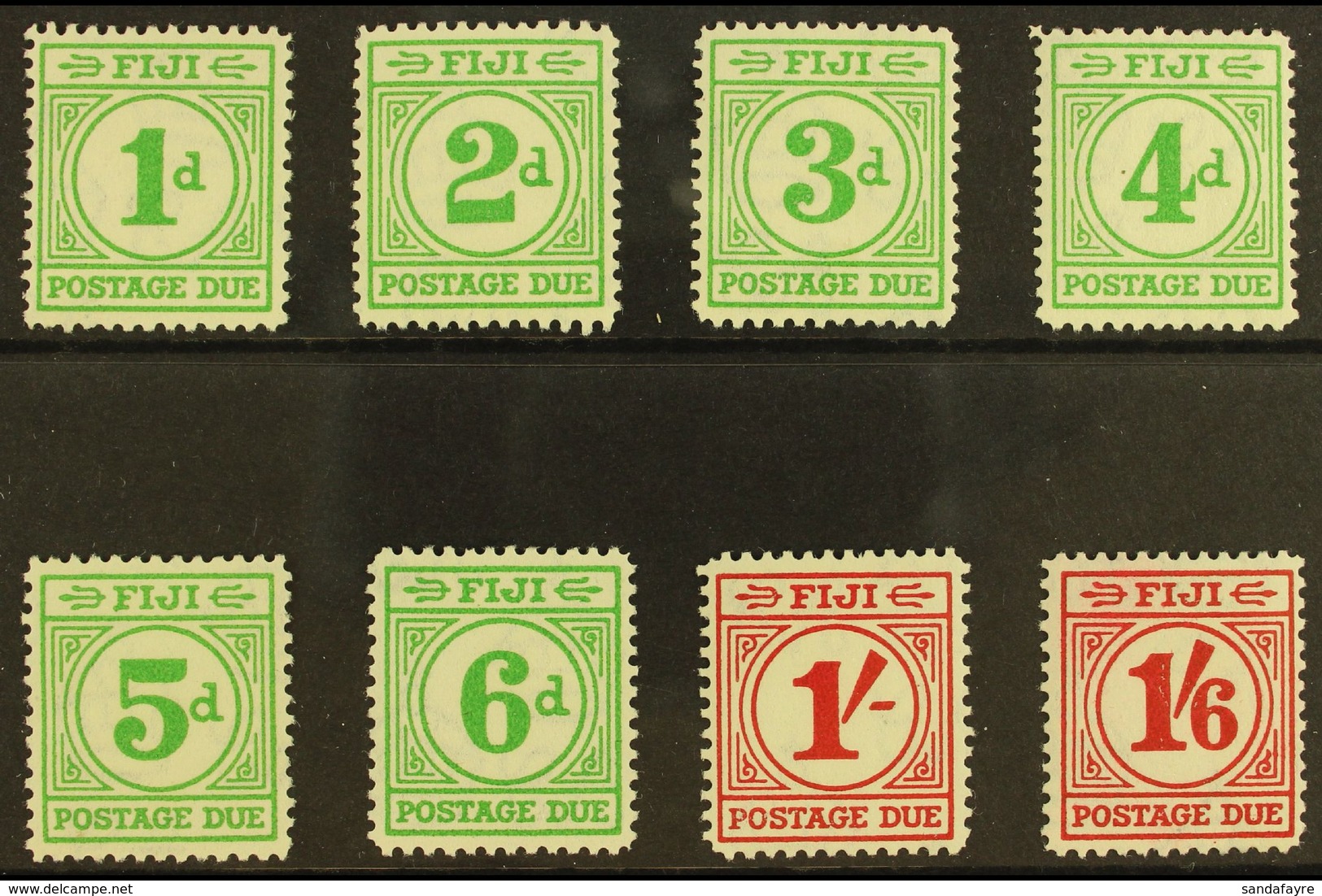 POSTAGE DUE 1940 Complete Set, SG D11/D18, Very Fine Mint. (8 Stamps) For More Images, Please Visit Http://www.sandafayr - Fidji (...-1970)