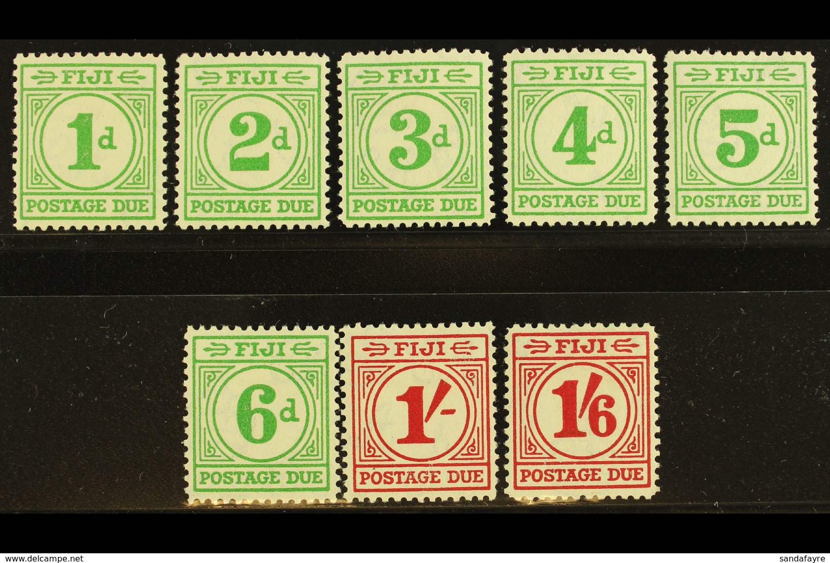 POSTAGE DUES 1940 Complete Set, SG D11/18, Fine Mint, Very Fresh. (8 Stamps) For More Images, Please Visit Http://www.sa - Fiji (...-1970)