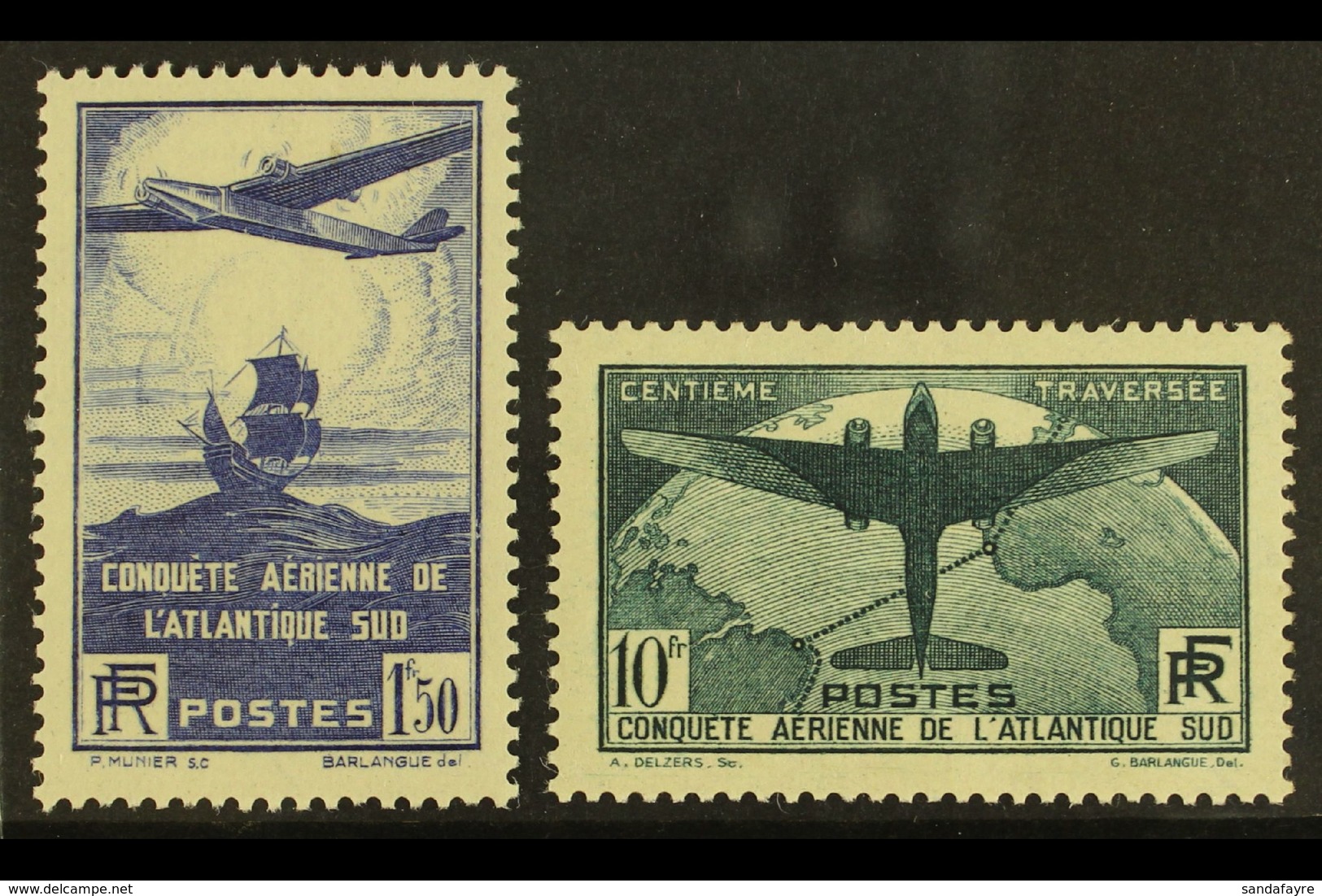 1936 Atlantic Crossing Set, Yv 320/21, Very Fine Mint (2 Stamps) For More Images, Please Visit Http://www.sandafayre.com - Sonstige & Ohne Zuordnung