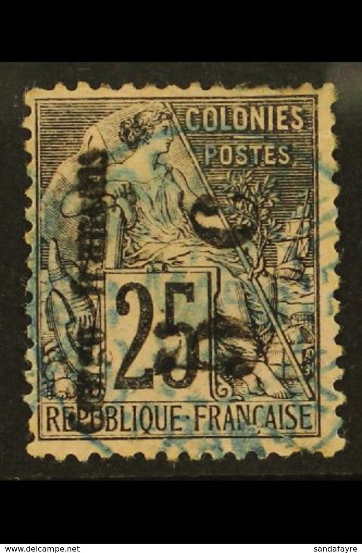 CONGO 1891 5c On 25c, Small "o", Reading Upwards, Yv 4a, Fine Used. For More Images, Please Visit Http://www.sandafayre. - Other & Unclassified