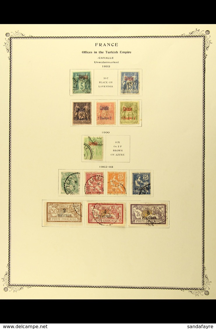 FRENCH OFFICES IN TURKEY - CAVALLE 1893 - 1903 Very Fine Used Selection With 1893 Set To 4p On 1fr Less 10c, 1902 Surch  - Sonstige & Ohne Zuordnung