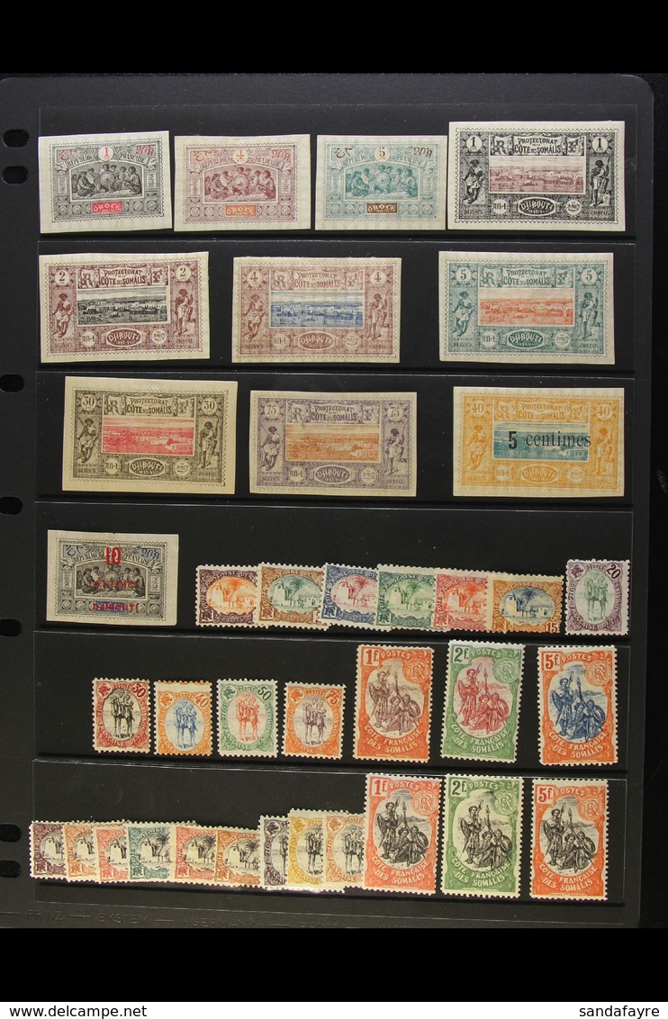 FRENCH SOMALI COAST 1894-1967 FINE MINT (some Never Hinged) All Different Collection. Note 1894-1900 Imperf Range To 75c - Other & Unclassified