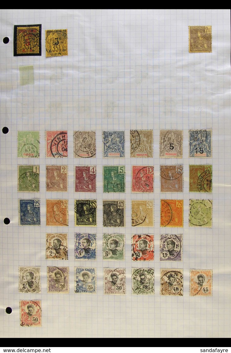 INDO-CHINA 1889-1949 All Different FINE USED Collection On Pages. With 5c On 35c Red And Black Surcharges, 1900 Peace &  - Other & Unclassified