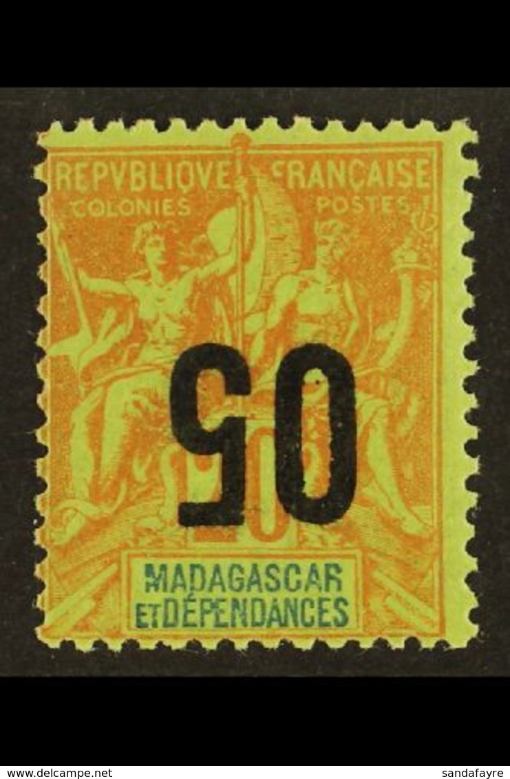 MADAGASCAR 1912 "05" On 20c Red And Green, Variety "surcharge Inverted", Yv 112a, Very Fine Mint. For More Images, Pleas - Autres & Non Classés