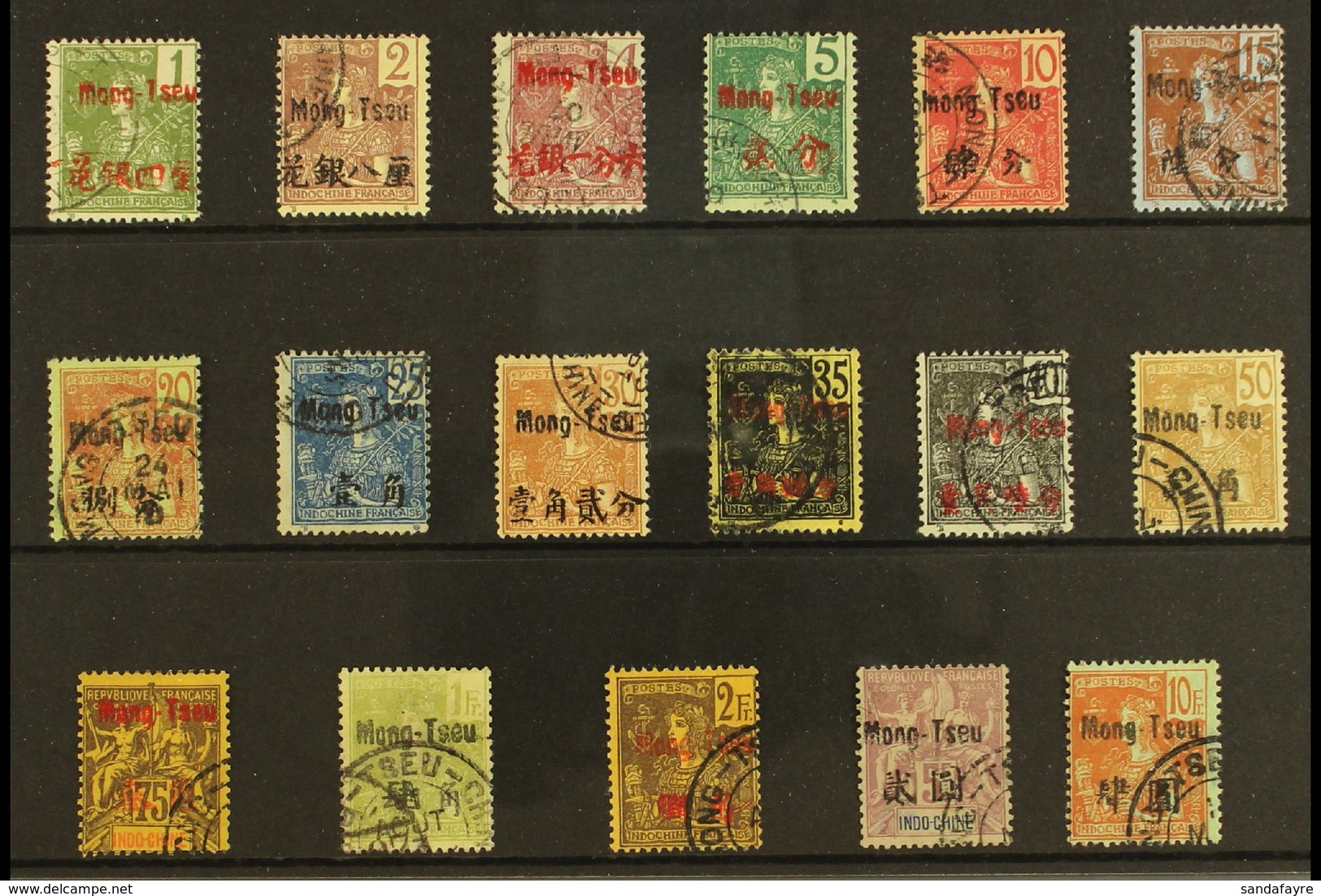 MENGTSZ 1906 "Mong - Tseu" Set Complete, SG 17-34 (Yvert 17/33), Very Fine Used. Lovely Quality (17 Stamps) For More Ima - Autres & Non Classés