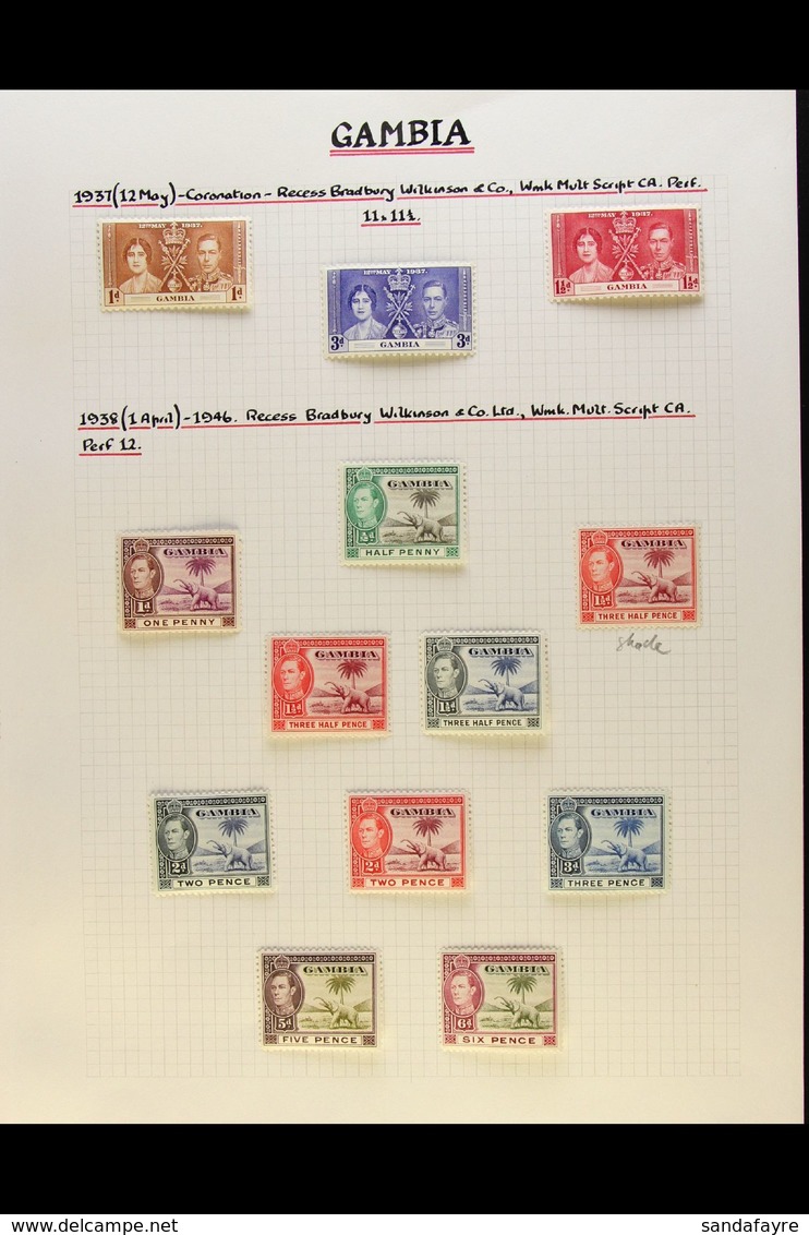 1937-1949 COMPLETE SUPERB MINT COLLECTION On Leaves, All Different, Inc 1938-46 Elephant Set, 1948 Wedding Set Etc. Love - Gambia (...-1964)