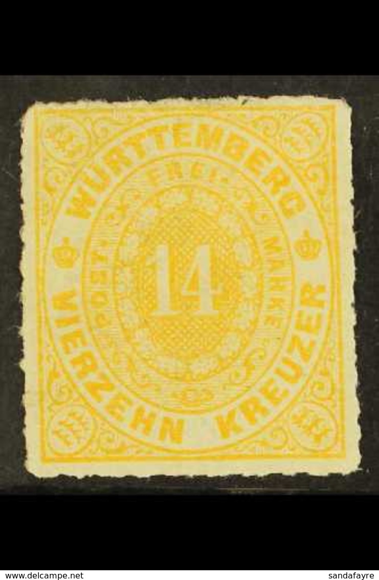 WURTTEMBERG 1869 14k Dull Yellow, Roulette, Mi 41b, SG 81, Good To Fine Mint. For More Images, Please Visit Http://www.s - Autres & Non Classés