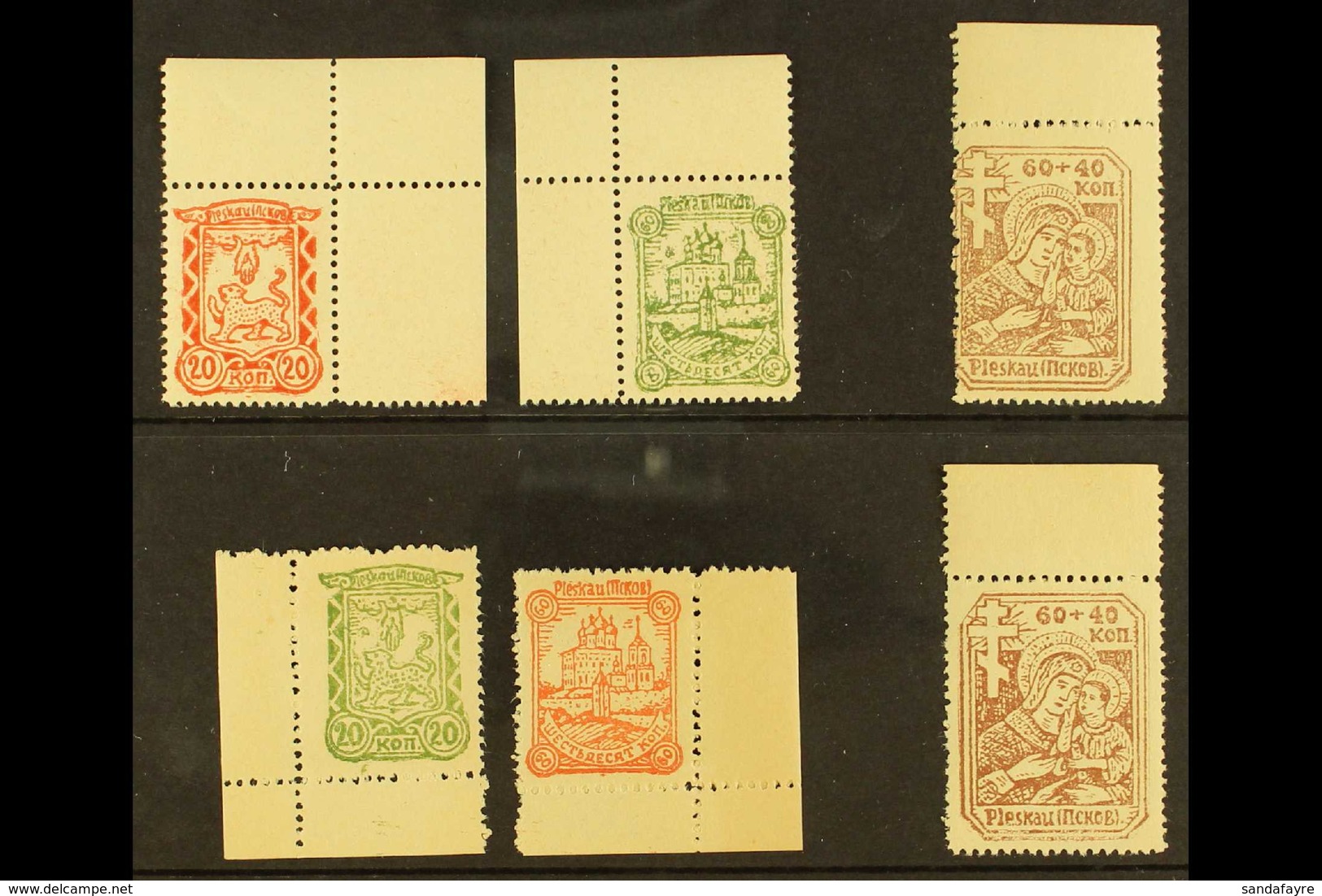 PLESKAU (PSKOV) 1941-1942 Never Hinged Mint All Different Group On A Stock Card, Inc, 1941-42 20k & 60k, 1941-42 60k+40k - Sonstige & Ohne Zuordnung