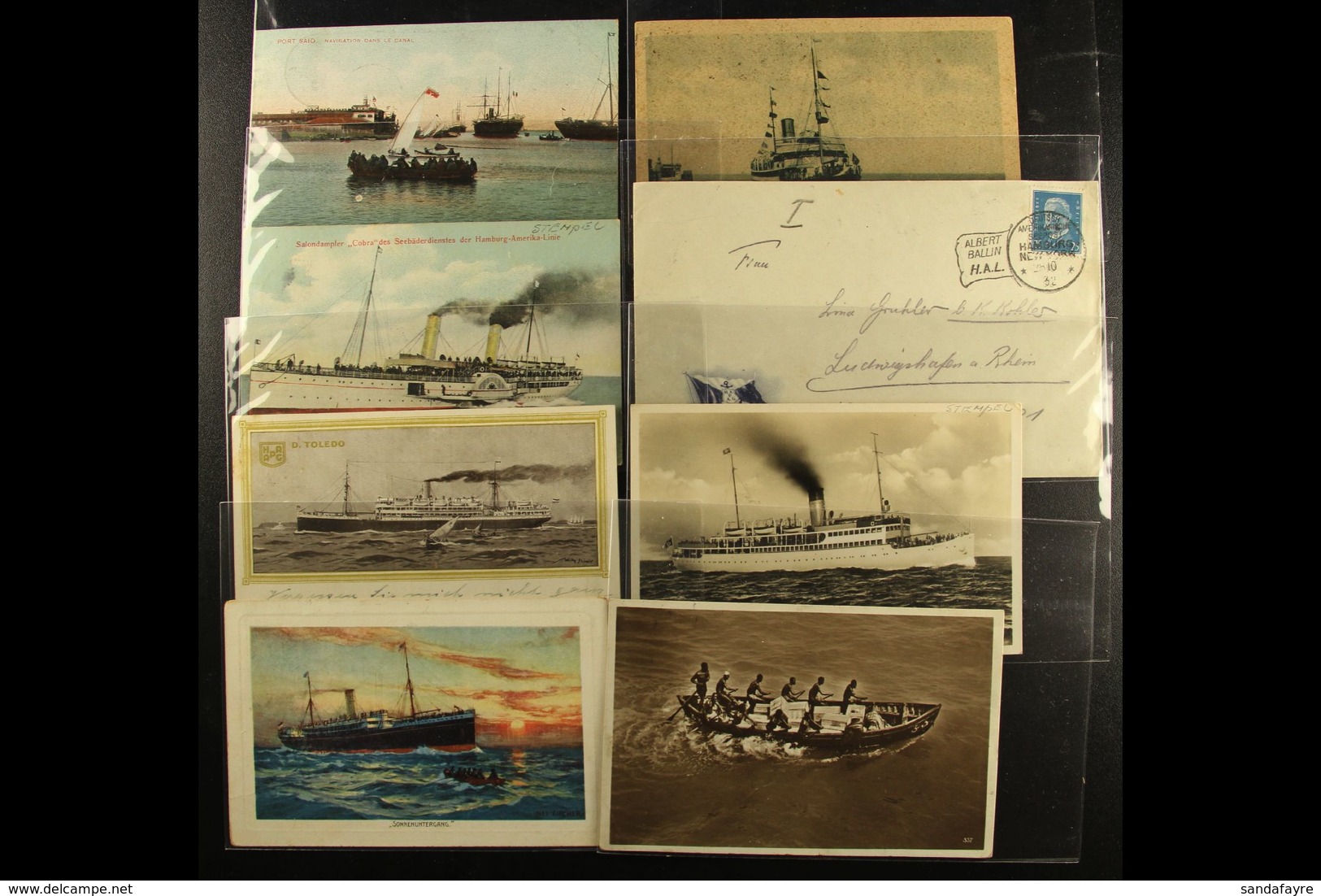 MARITIME POSTMARKS 1905-1939 Interesting Collection Of Chiefly Picture Postcards, More Than Half Showing Various Ships,  - Sonstige & Ohne Zuordnung