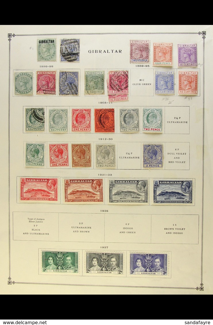 1886-1960's MINT AND USED COLLECTION On Printed Pages, Plus A Few On Stockcards Awaiting Incorporation. Note QV And KEVI - Gibraltar