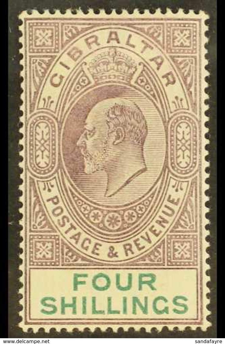 1903 (wmk CA) KEVII 4s Dull Purple And Green, SG 53, Very Fine Mint. For More Images, Please Visit Http://www.sandafayre - Gibraltar