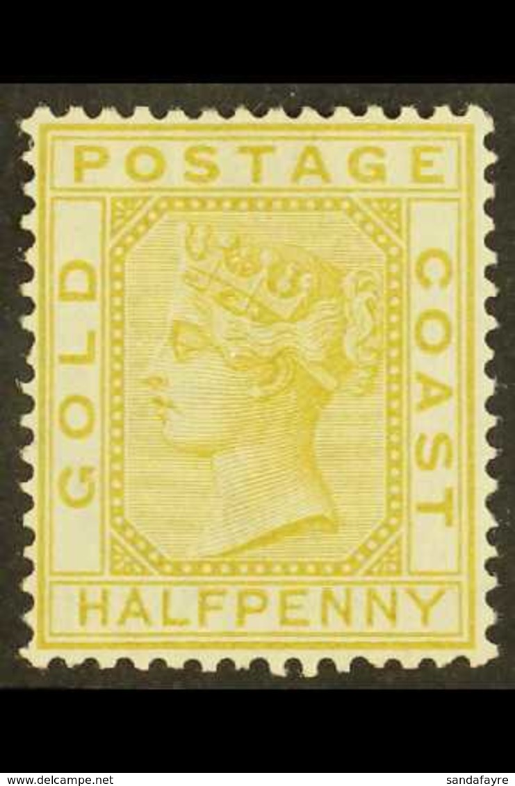 1876-84 (wmk CC) ½d Olive-yellow, SG 4, Fine Mint. For More Images, Please Visit Http://www.sandafayre.com/itemdetails.a - Goldküste (...-1957)