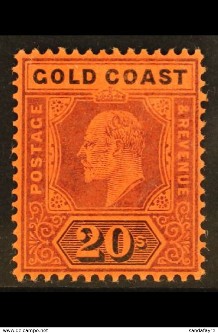 1902 20s Purple And Black On Red, SG 48, Very Fine Mint.  For More Images, Please Visit Http://www.sandafayre.com/itemde - Gold Coast (...-1957)