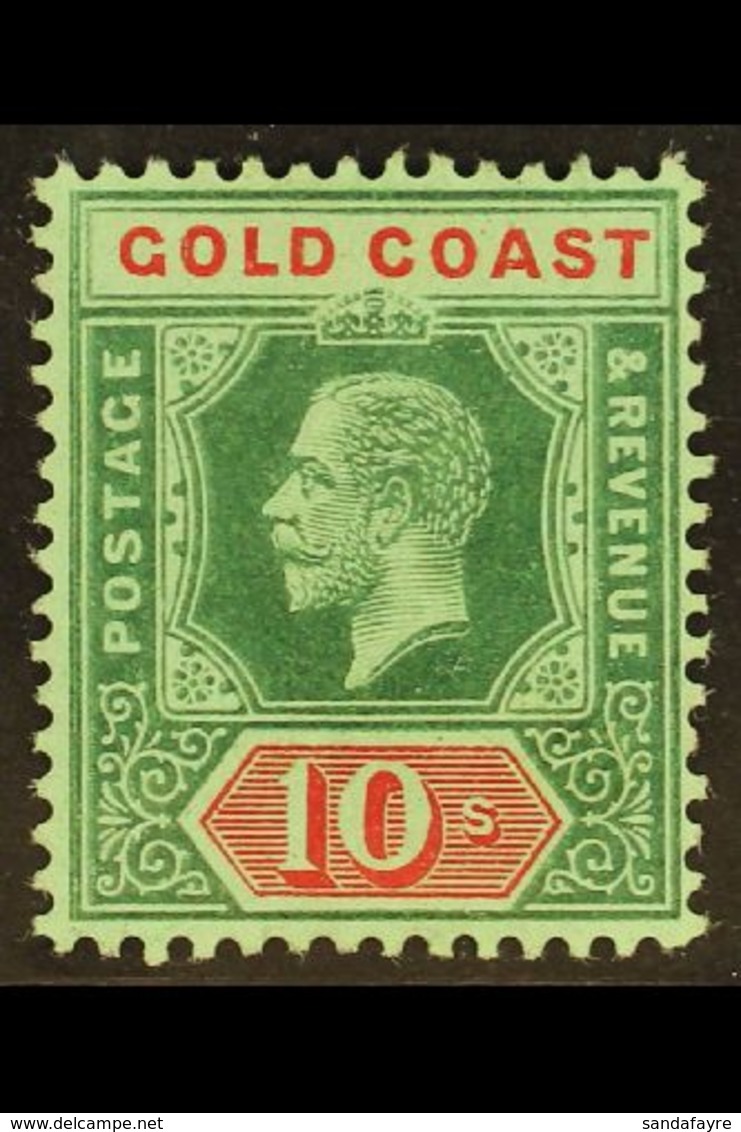 1913-21 10s Green And Red On Green, SG 83, Fine Mint.  For More Images, Please Visit Http://www.sandafayre.com/itemdetai - Costa De Oro (...-1957)
