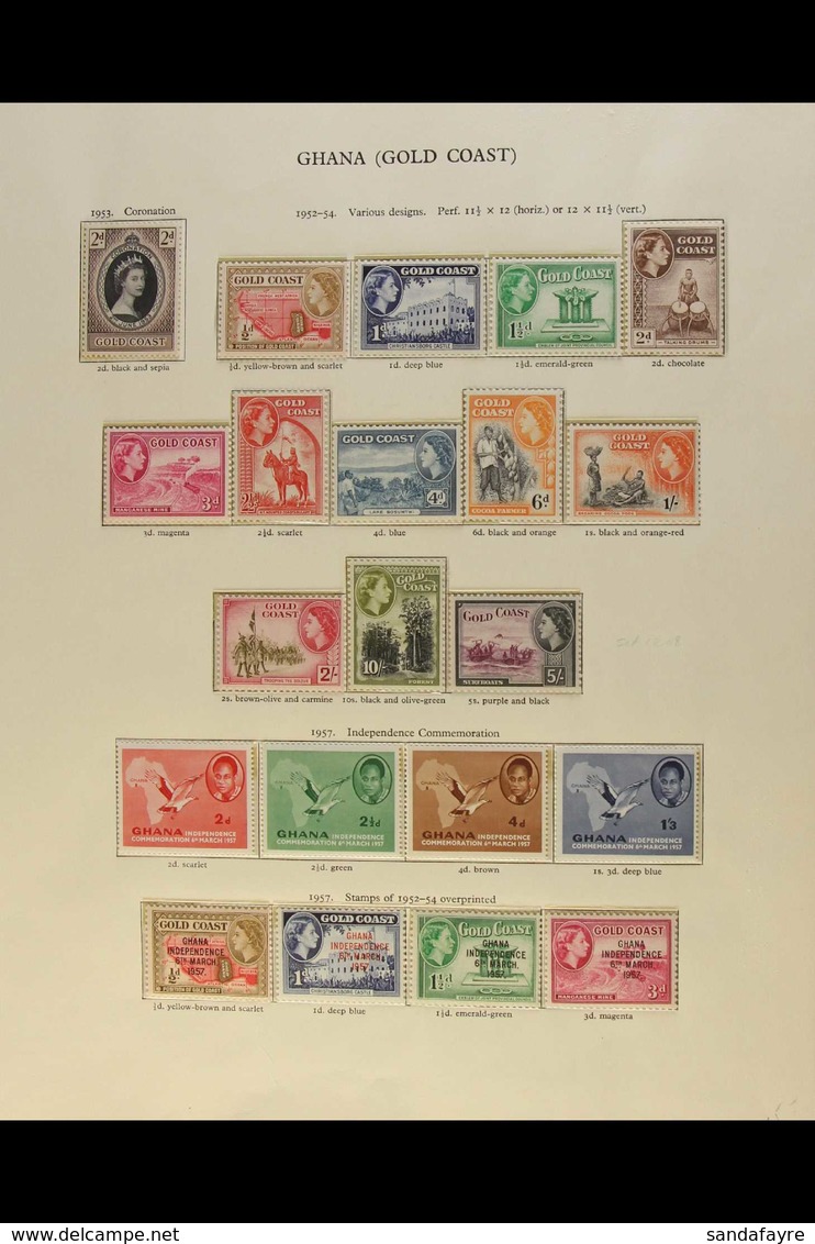 1952-1960 ALL DIFFERENT NHM COLLECTION Presented On  "New Age" Printed Pages, Includes A Highly Complete Collection With - Ghana (1957-...)